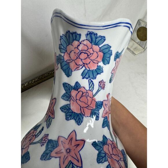 Chinese Export Extra Large Floral Wash Water Pitcher, Vintage Chinoiserie Chic - Picture 9 of 9